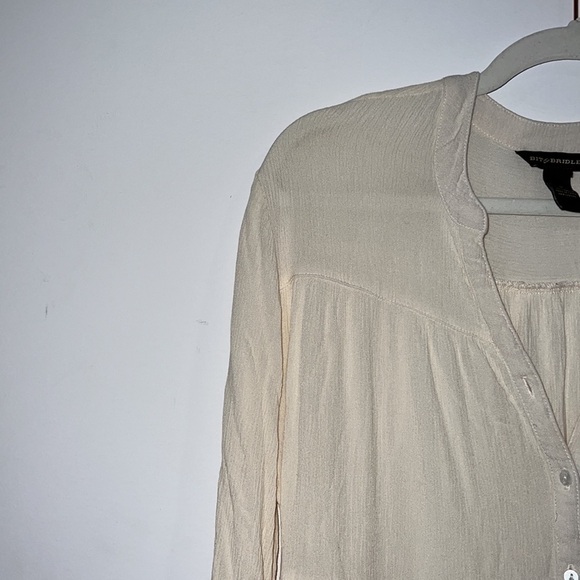 Bit & Bridle Women Ivory 3/4 Sleeve Bohemian Blouse Size M - Picture 5 of 14